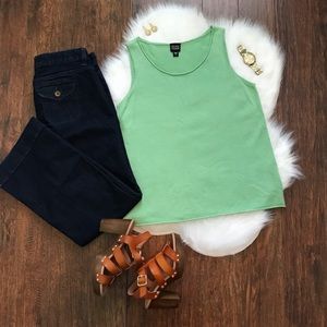 Eileen Fisher Silk and Cashmere Top Green